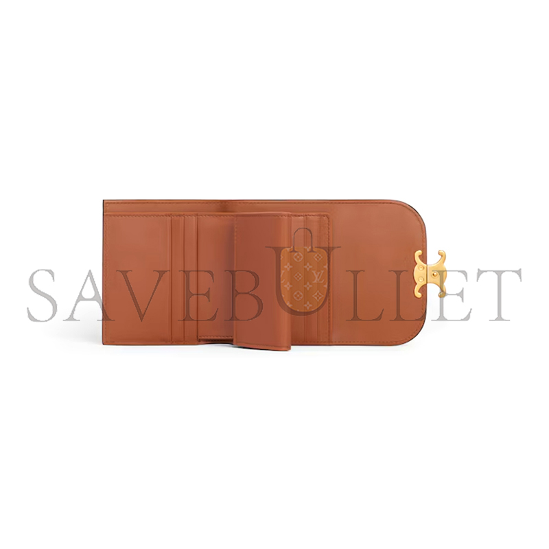 Ce1i*e small flap wallet triomphe in shiny smooth lambskin 10d783bzg.04lu (10.5*8.5*4cm)